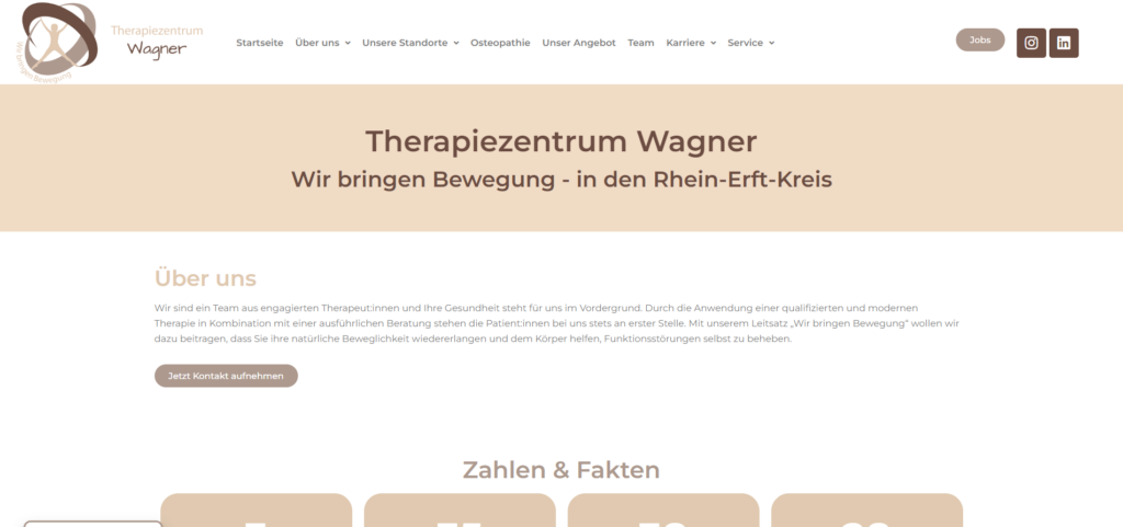 Website Therapiezentrum Wagner